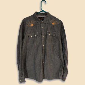 Howler Brothers Embroidered Crosscut Deluxe Snapshirt; Large